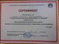 Сертификат участника МАСТЕР-КЛАССА О.Г.Фетисовой